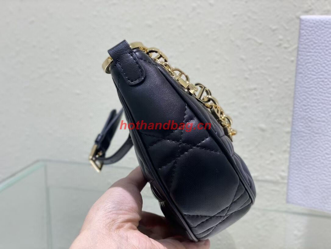 SMALL DIOR CD LOUNGE BAG black Supple Macrocannage Lambskin M2252ONG SMALL DIOR CD LOUNGE BAG black Supple Macrocannage Lambskin M2252ONG