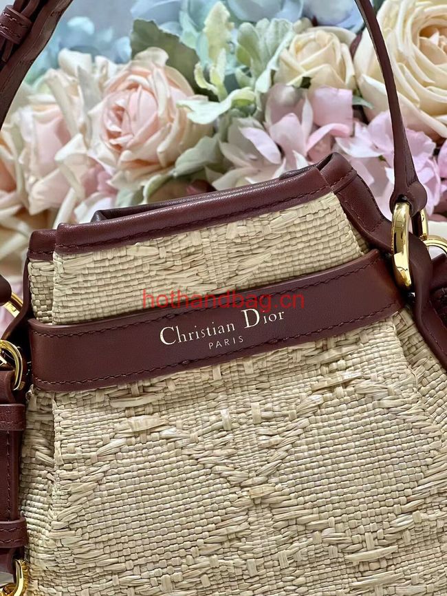 SMALL CEST DIOR BAG Natural Cannage Raffia M2272UB SMALL CEST DIOR BAG Natural Cannage Raffia M2272UB