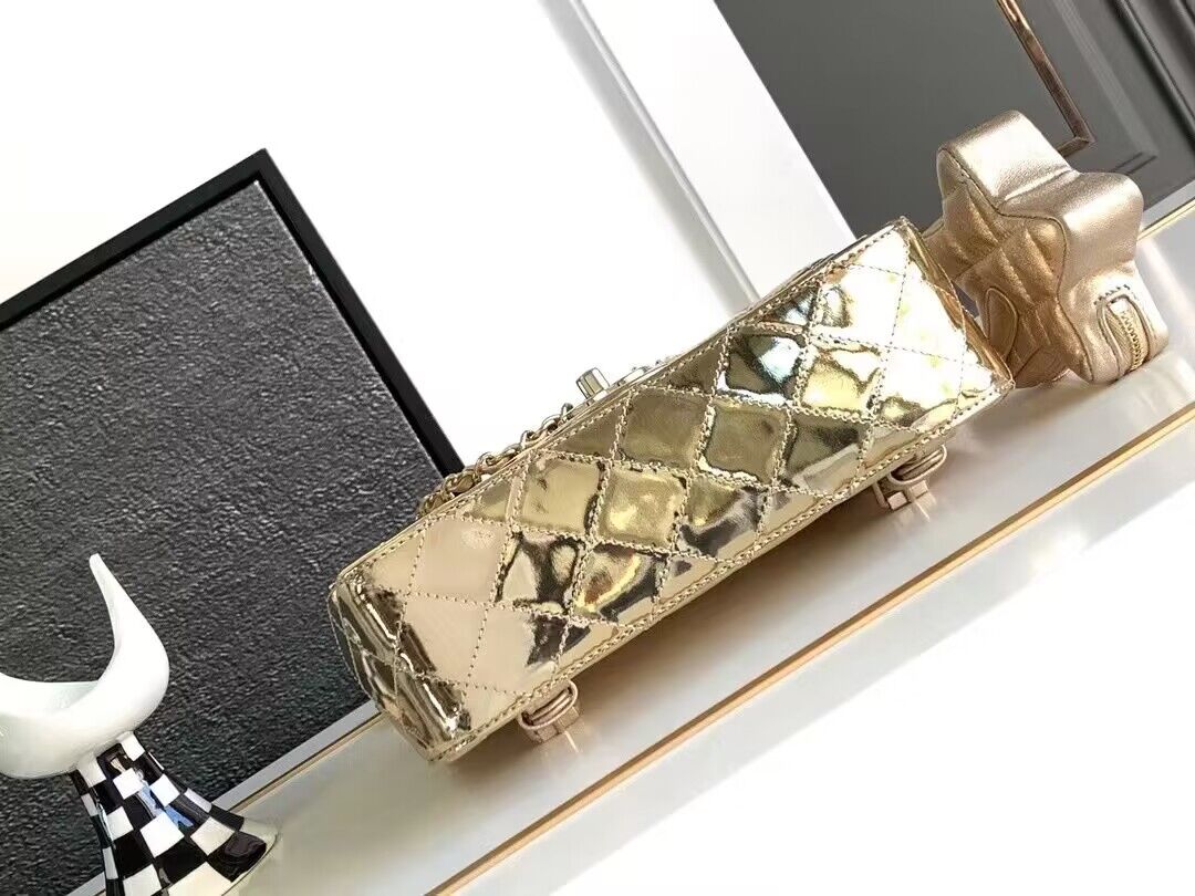 Chanel Mini Flap Bag & Star Coin Bag AS4646 Gold Chanel Mini Flap Bag & Star Coin Bag AS4646 Gold