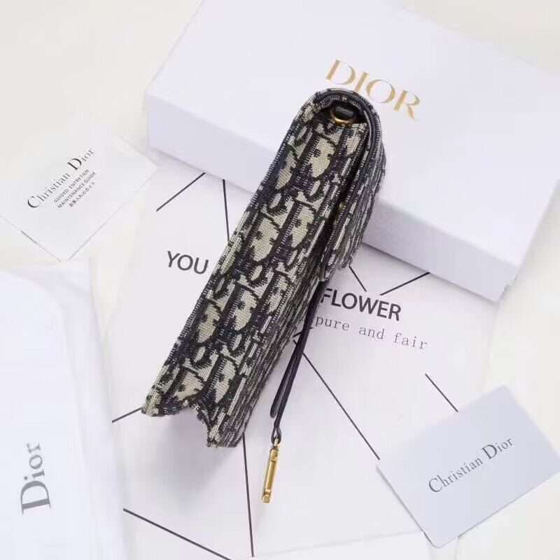 DIOR Oblique Jacquard Phone POUCH S5619 blue DIOR Oblique Jacquard Phone POUCH S5619 blue