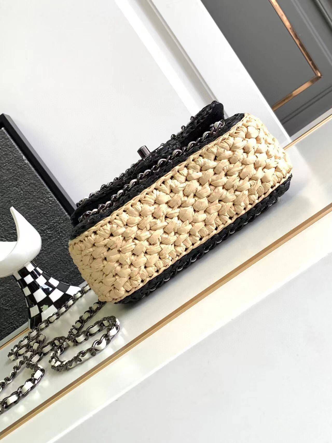 Chanel Weaving Mini Flap Bag AS6009 Black&Beige Chanel Weaving Mini Flap Bag AS6009 Black&Beige