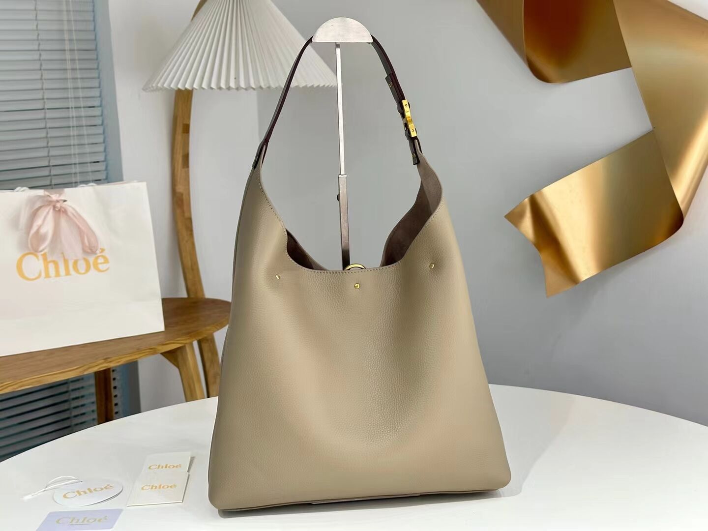 CHLOE leather shoulder bag CL224765 gray CHLOE leather shoulder bag CL224765 gray
