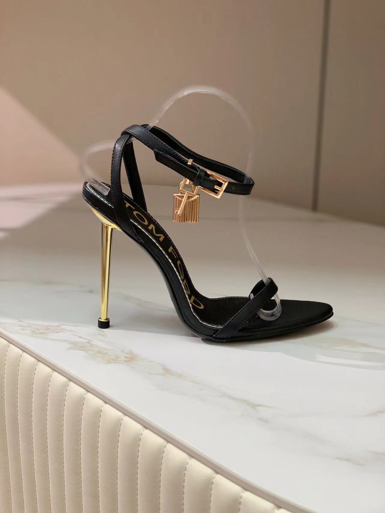 Tomford Sandals Padlock Shoes Heels Hight 10.5CM TF30912 Black Tomford Sandals Padlock Shoes Heels Hight 10.5CM TF30912 Black