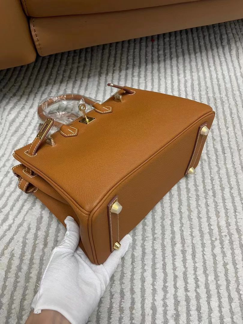 Hermes Birkin Original Epsom Leather Retourne 35CM Bag BK35 Brown Gold-Tone Hermes Birkin Original Epsom Leather Retourne 35CM Bag BK35 Brown Gold-Tone