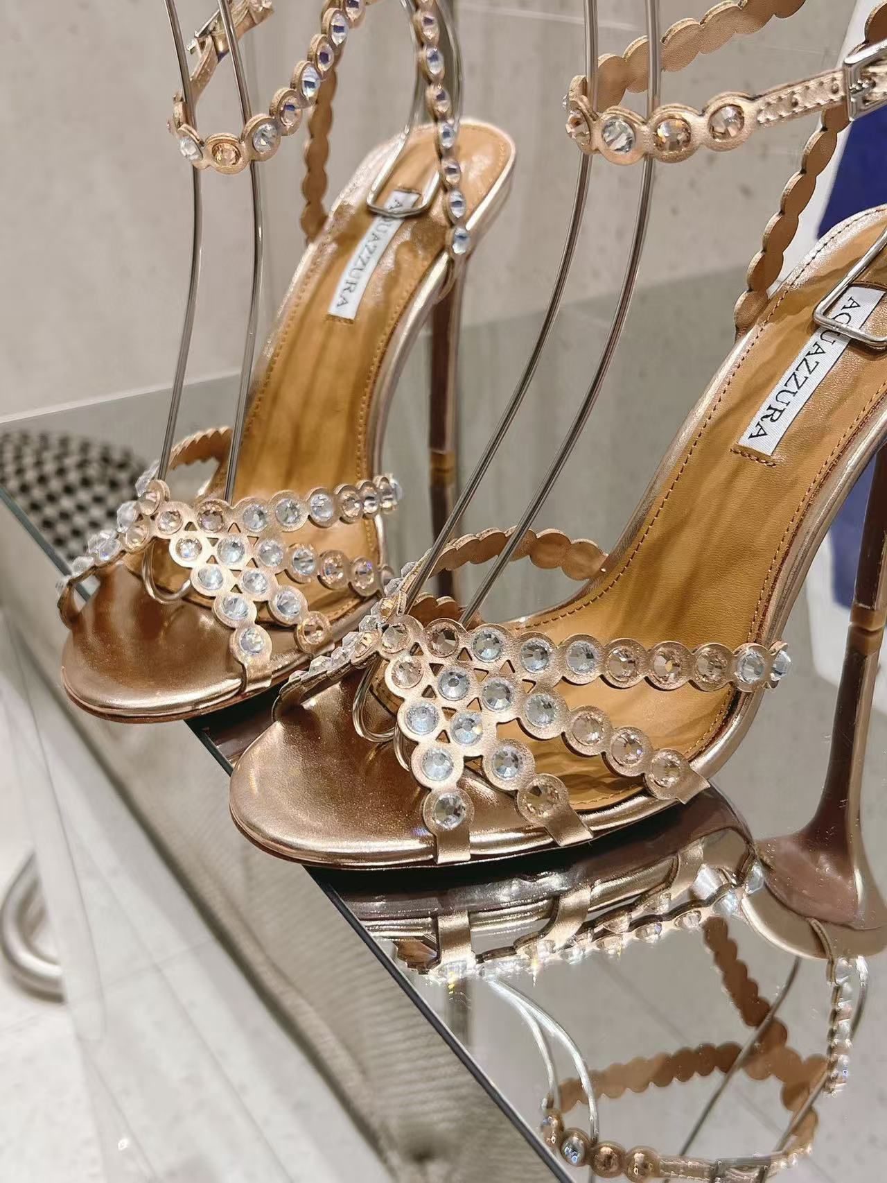 AQUAZZUR WOMENS SANDAL heel height 8.5CM 11966-11 Light Gold AQUAZZUR WOMENS SANDAL heel height 8.5CM 11966-11 Light Gold