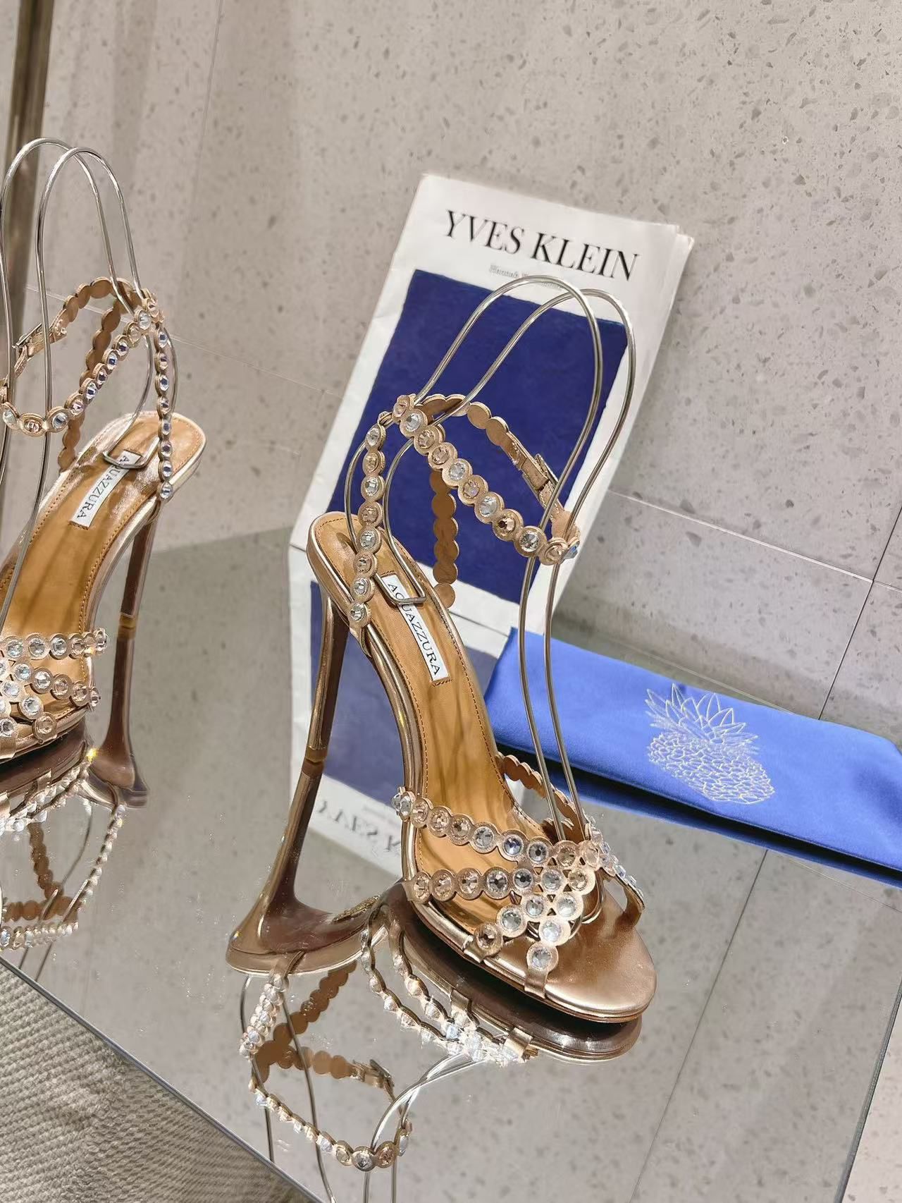 AQUAZZUR WOMENS SANDAL heel height 8.5CM 11966-11 Light Gold AQUAZZUR WOMENS SANDAL heel height 8.5CM 11966-11 Light Gold
