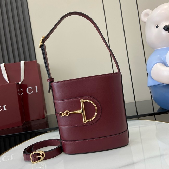 GUCCI 73 MINI BUCKET BAG 833665 Rosso Ancora red