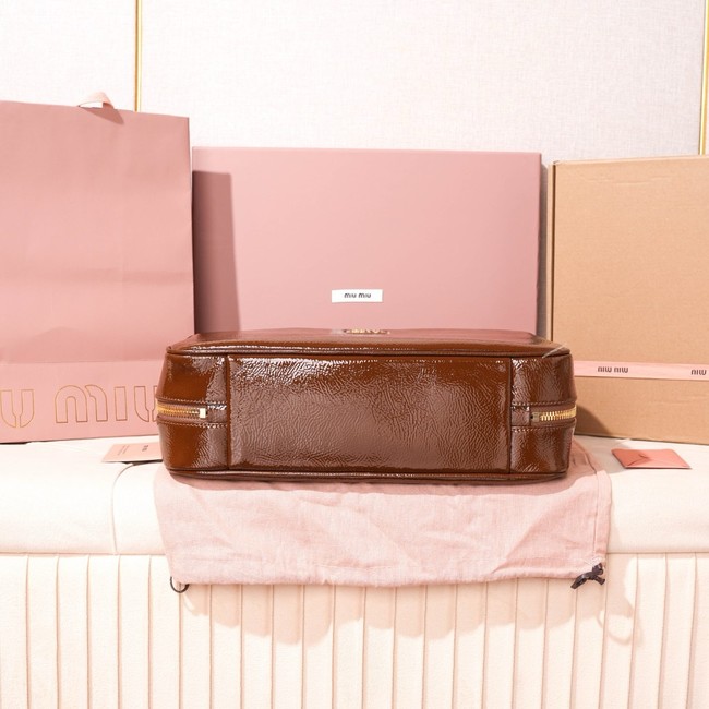 MIU MIU Leather Shoulder Bags 5BB117 Camel