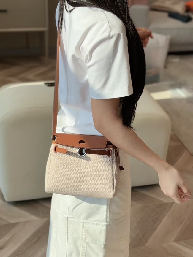 Hermes mini Herbag 20CM Original Canvas Leather & Calfskin 48888-7