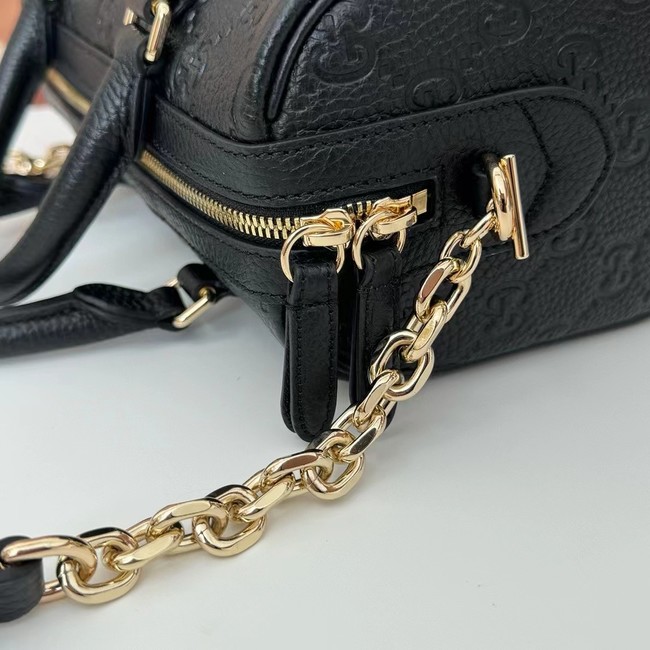 GUCCI GG EMBLEM MEDIUM BOSTON BAG 815255 black