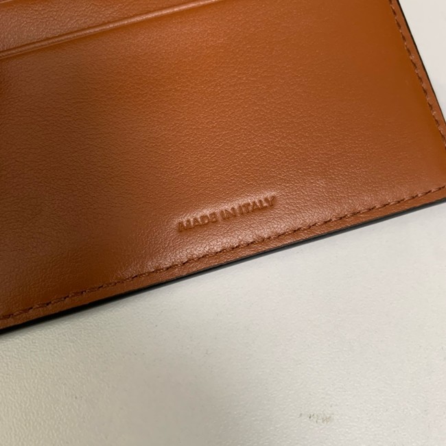 Celine SMALL FLAP WALLET TRIOMPHE IN SHINY CALFSKIN 10D783 TAN