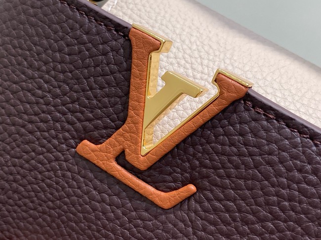 Louis Vuitton Ostrich Capucines BB M11908 Chocolate & Quartz & Tan