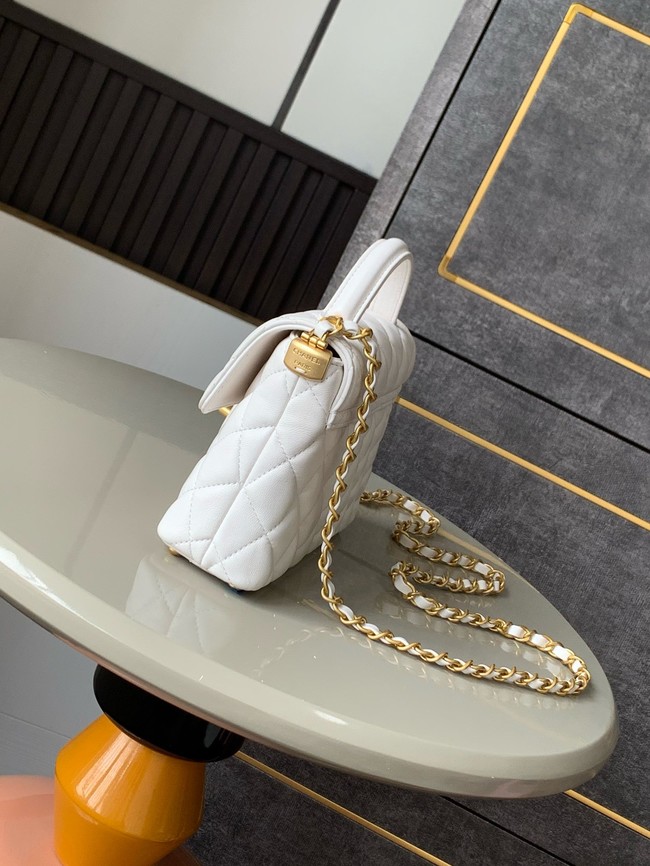 Chanel SMALL FLAP BAG WITH TOP HANDLE AS5356 white