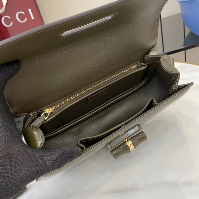 GUCCI BAMBOO DIVA MEDIUM BAG 827750 Forest green