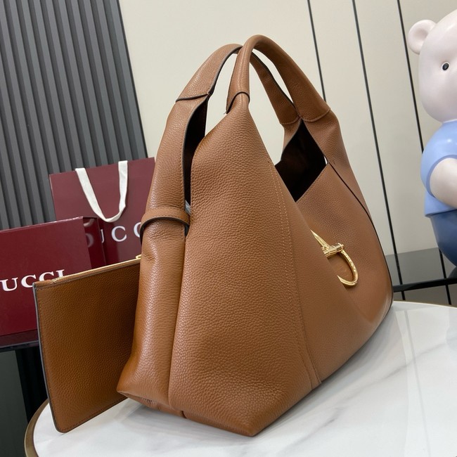 GUCCI SOFTBIT MAXI SHOULDER BAG 837466 Brown