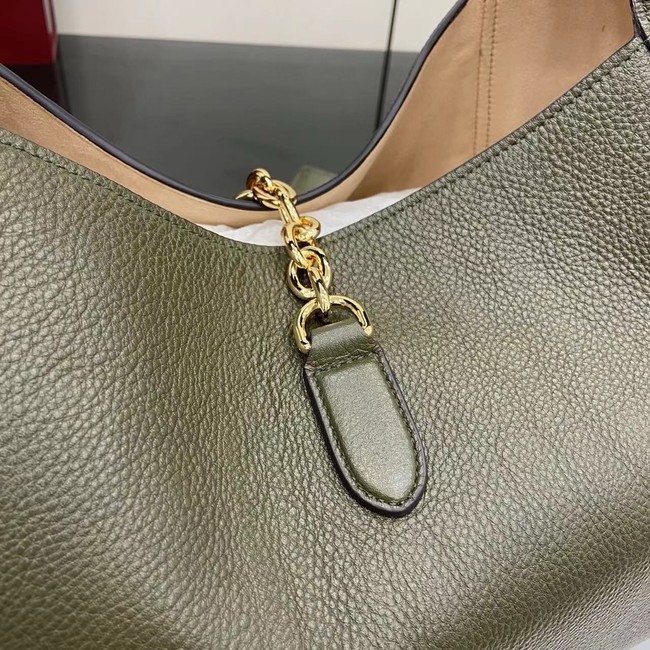 GUCCI SOFTBIT MAXI SHOULDER BAG 837466 Dark green