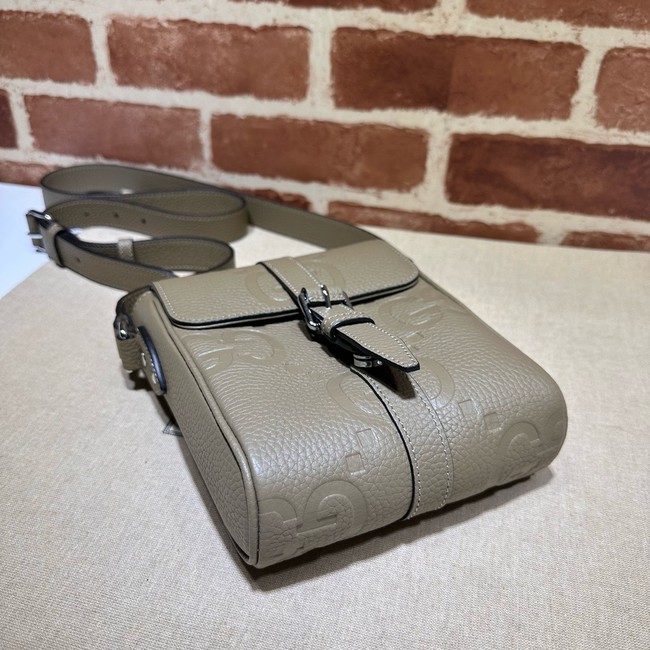 GUCCI GG Emblem mini crossbody bag 760235 gray