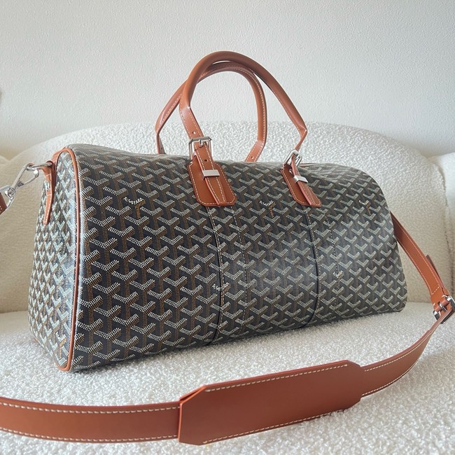 Goyard Calfskin Leather Travel Bag 55699 brown