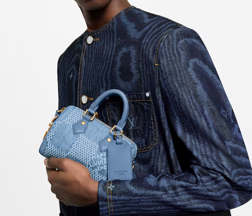 Louis Vuitton Speedy 18 Bandouliere N00208 Denim Blue