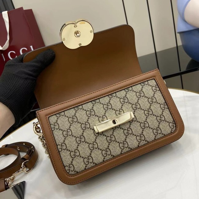 Gucci Go small shoulder bag 826761 brown