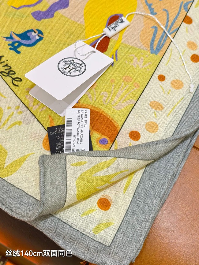 Hermes Shawl Cashmere and Silk Jacquard KY128
