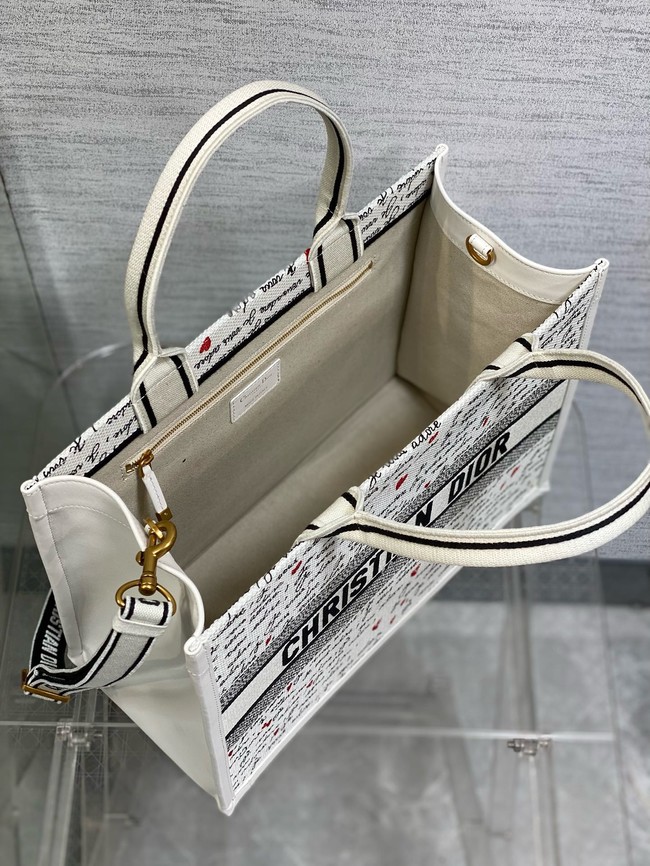 Medium Dior Book Tote Dior Oblique Embroidery and Calfskin M1324CZ-1