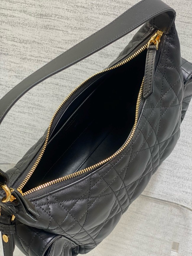 Dior Medium D-Dream Bag Macrocannage Lambskin M6323UU black