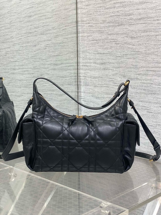 Dior Medium D-Dream Bag Macrocannage Lambskin M6323UU black