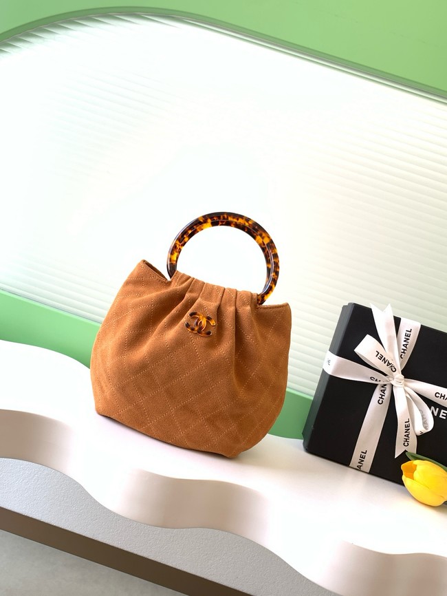 CHANEL Suede Small Hobo Bag AS6022 Camel