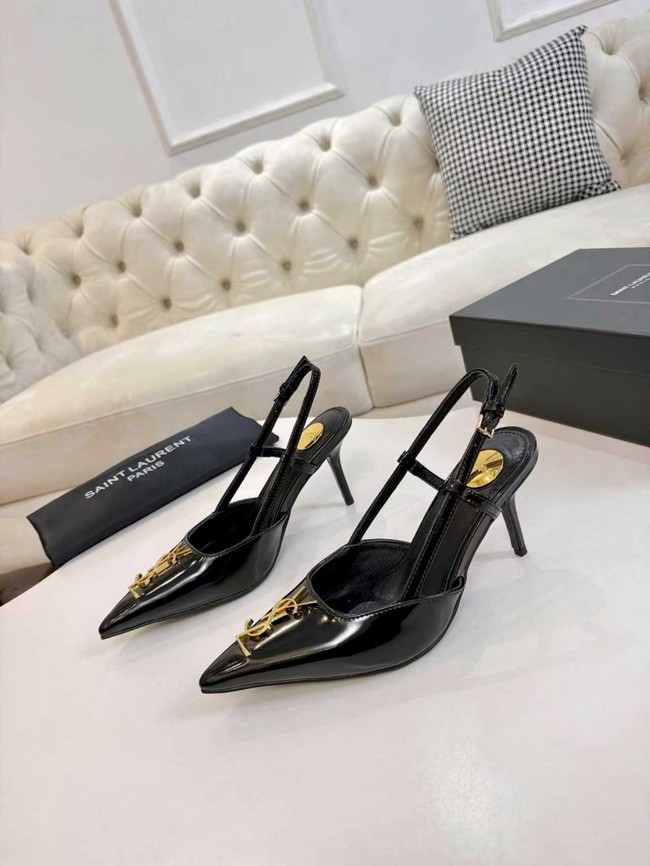 Saint Laurent slingback pumps in smooth leather 97170-1