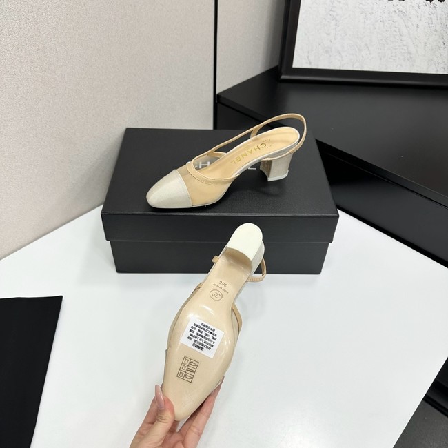 Chanel Slingbacks Mesh & Grosgrain Heel Height 65mm G31318-3