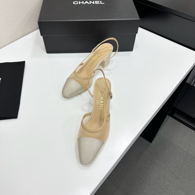 Chanel Slingbacks Mesh & Grosgrain Heel Height 65mm G31318-3