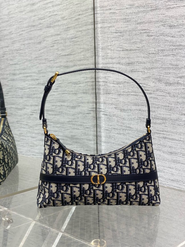 Small DiorTravel Nomad Pouch Blue Dior Oblique Jacquard 5267