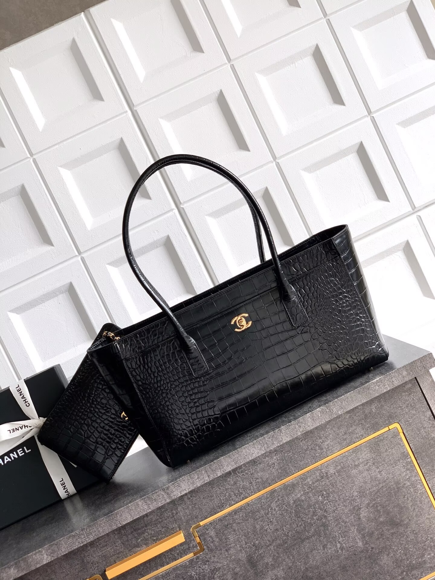 Chanel 2026SS Original Crocodile Leather A31021 Black Chanel 2026SS Original Crocodile Leather A31021 Black