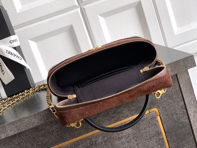 CHANEL Vanity with Chain AP5186 black&dark brown