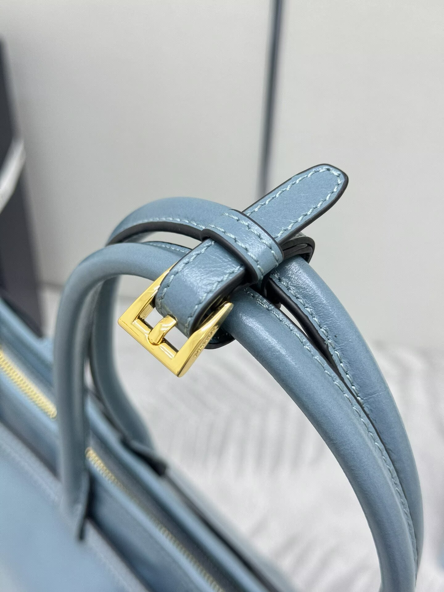Prada Large Bonnie Leather Tote Bag 1BA439 Blue Prada Large Bonnie Leather Tote Bag 1BA439 Blue