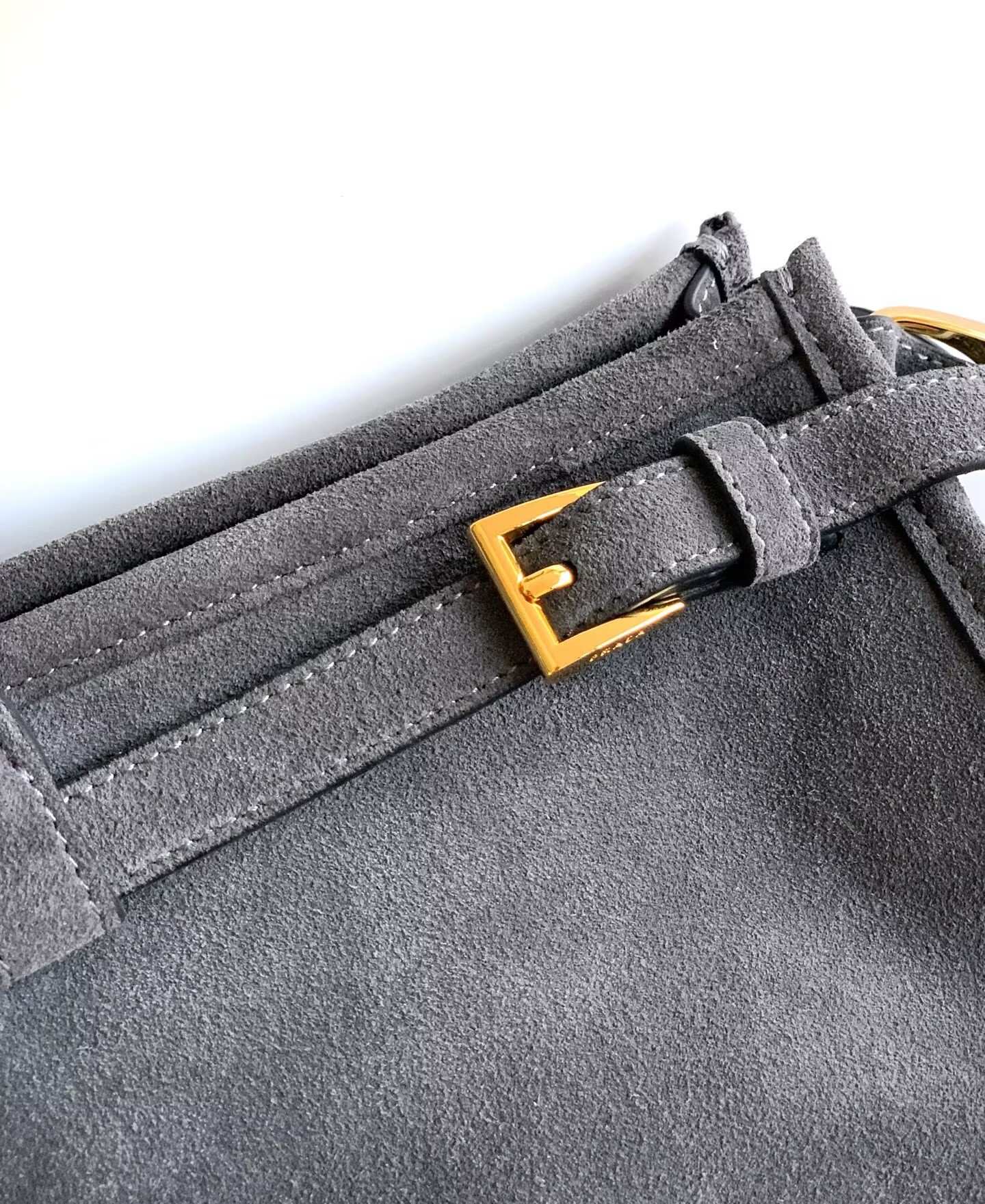 Prada Large Bonnie Suede Tote Bag 1BA439 Gray Prada Large Bonnie Suede Tote Bag 1BA439 Gray