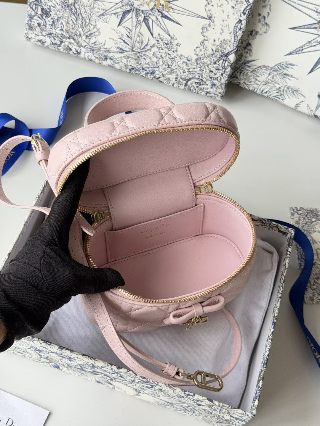 Dior Original Leather Makeup Bag S2603PUQA_M39Z Pink Dior Original Leather Makeup Bag S2603PUQA_M39Z Pink