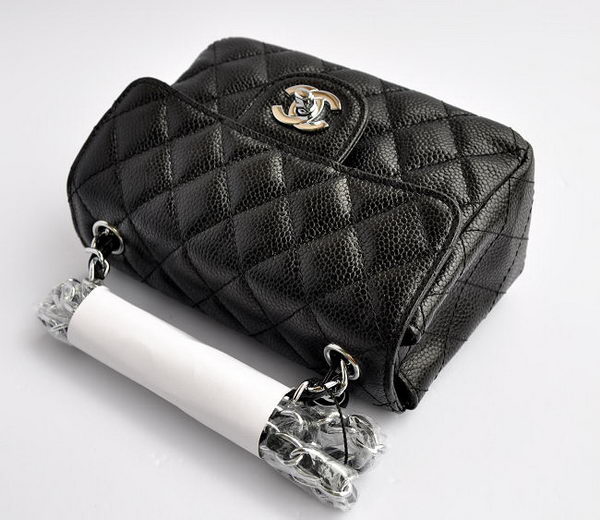 Chanel Classic Black Caviar Silver Chain Quilted Flap Bag Chanel Classic Black Caviar Silver Chain Quilted Flap Bag
