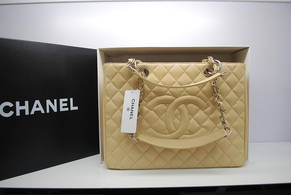 Hot Style Chanel GST Caviar Leather Coco Bag A36092 Cream Silver Hot Style Chanel GST Caviar Leather Coco Bag A36092 Cream Silver