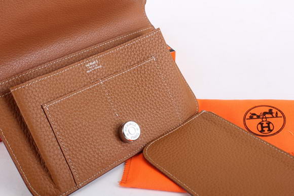 Hermes Dogon Combined Wallets A508 Coffee Hermes Dogon Combined Wallets A508 Coffee