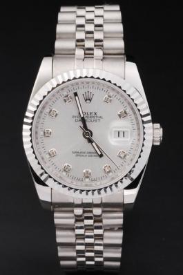 Rolex Datejust Mechanism Silver&White Cutwork Women Watch-RD2428 Rolex Datejust Mechanism Silver&White Cutwork Women Watch-RD2428