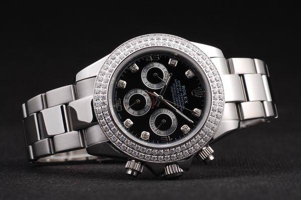 Rolex Daytona Mechanism Silver Bezel&Black 39mm Watch-RD4014 Rolex Daytona Mechanism Silver Bezel&Black 39mm Watch-RD4014